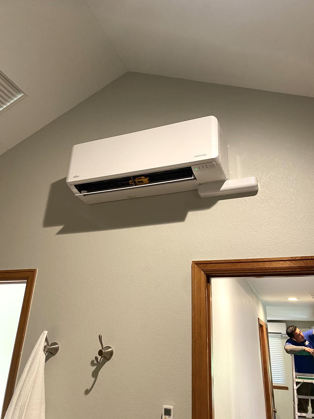 Mini split installation indoors
